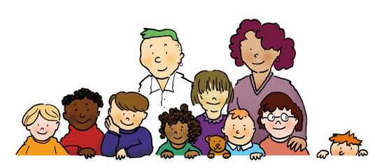 gruop of kindergarten children