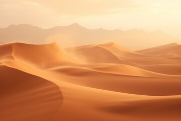 Fototapeta na wymiar Sandstorm Secrets: Hyper-Realistic Desert Scene with Golden Sands and Mysterious Ancient Pyramids 