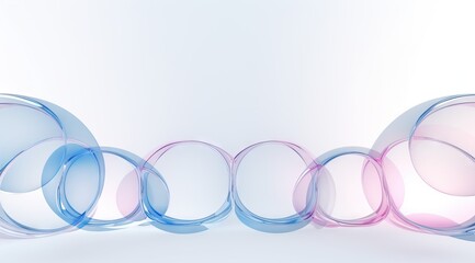a white and blue seamless border with circular patterns, in the style of blurred, futuristic architecture, light silver and pink, abstract minimalist forms