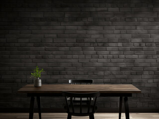 Texture of a black brick wall abstract dark background for your product display