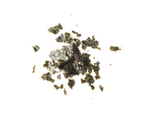 Nori Pieces Isolated, Dried Aonori Seaweed Flakes, Dry Sea Weed Torn Sheet, Seaweed Crumbles, Nori...