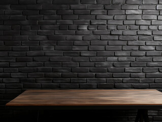 Texture of a black brick wall abstract dark background for your product display