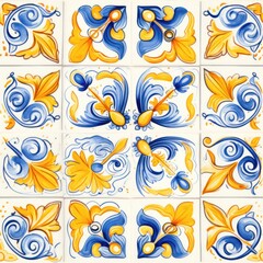 Fototapeta na wymiar Seamless ethnic pattern. Azulejo tiles.
