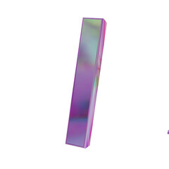 Pink rainbow dispersion Glass number 1 on a black background. 3D render. 3D Illustration