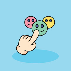 Satisfaction Meter Free vector cartoon illustration. customer experience icon concept isolated . flat cartoon style