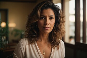 Middle-aged brunette woman, Generative AI