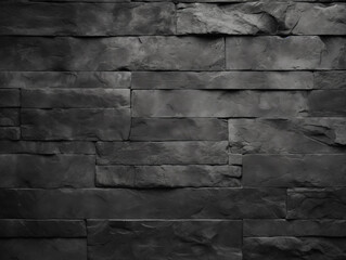 Texture of a black brick wall abstract dark background for your product display