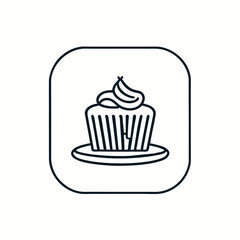 application icon doodle cake, vector illustration line art