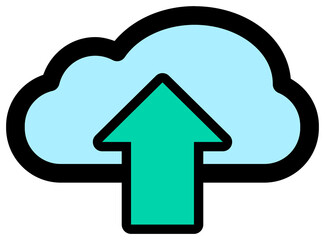 Cloud upload icon. Storage symbol.