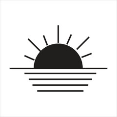 sunset vector icon line template