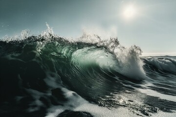 ocean waves crashing. Generative AI