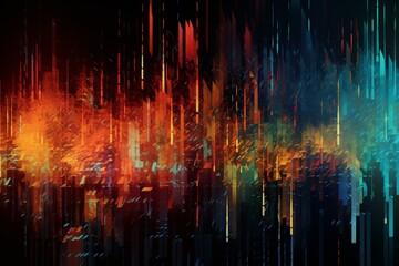 Digital abstract data with rich colors and a futuristic feel. Generative AI