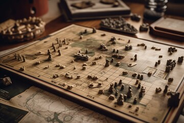 Warfare, military, battle, politics, and board game risk. Generative AI