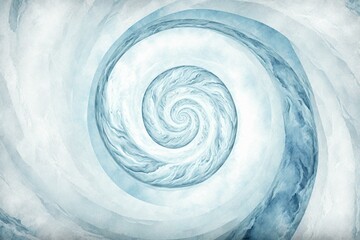 Light blue-grey marble watercolor background with white central parts. Abstract elegant design for website or home wallpaper, resembling a winter parchment paper vortex or. Generative AI