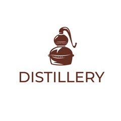 Distillery tank logo. Essence of craftsmanship and spirits. Perfect for beverage brands. Vector illustration