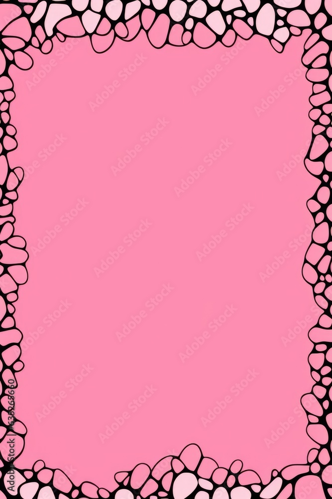 Aufkleber a pink and black frame with hearts on it. digital image. frame with copy space.
