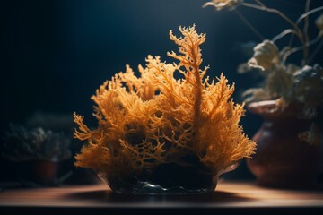 Lucian ocean plant, golden sea moss. Generative AI