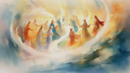  All saints day, concept watercolor illustration, generative ai - 635267242