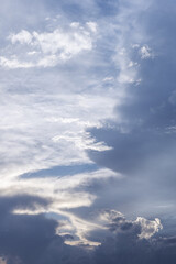 Fototapeta na wymiar Clear blue sky landscape with white fluffy