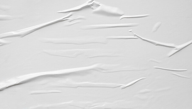 White blank crumpled and creased paper poster texture background © Uuganbayar