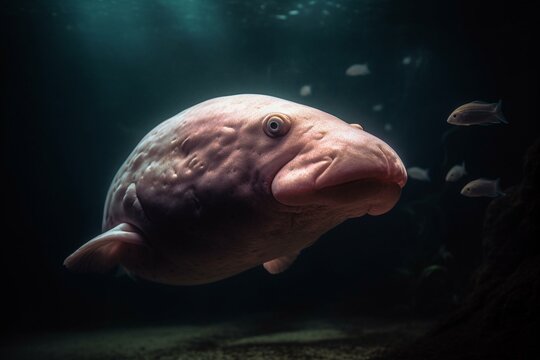 Premium AI Image  Blobfish Fish Underwater Lush Nature by Generative AI