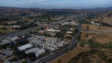 Fototapeta na wymiar Aerial View of Thousand Oaks near Kanan Road, Lindero Canyon, California