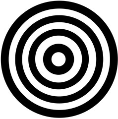 Dartboard illustration. Black circles. Isolated on transparent background.