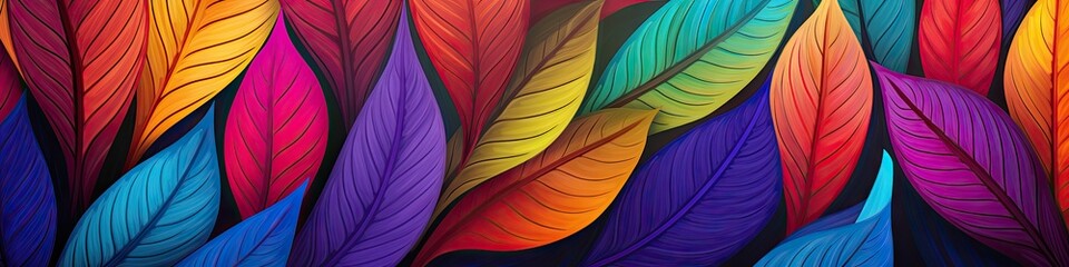 color leaves seamless pattern Generative AI