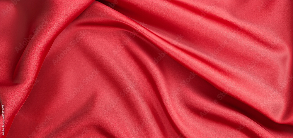 Aufkleber abstract red fabric with soft wave texture background