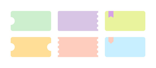 Coupon design template icon set for discount sale event in shopping, market and store.