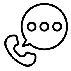 Telephone icon, line icon style