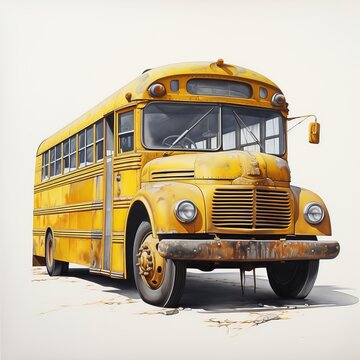 School bus realist style high quality ai image generated