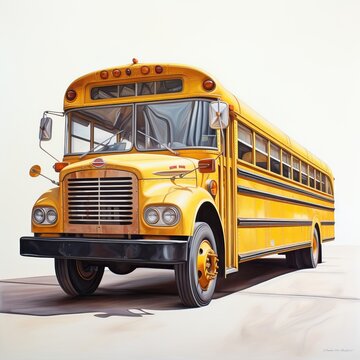 School bus realist style high quality ai image generated