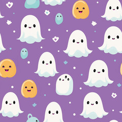 seamless pattern with halloween ghost