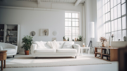 Fototapeta na wymiar living room, clean room, white interior