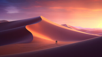 The realist of desert curve only landscape - obrazy, fototapety, plakaty