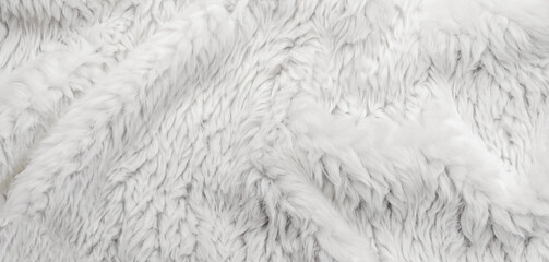 White fluffy fur fabric wool texture background