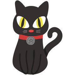 isolate black cat halloween item