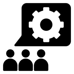 Teamwork icon, glyph icon style