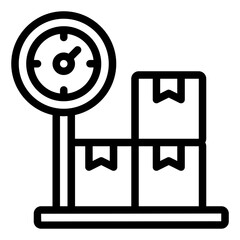 Weight of cardboard box cargo outline icon