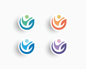 Simple colorful nature people logo