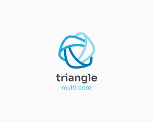 Simple line colorful triangle logo