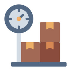 Weight of cardboard box cargo icon