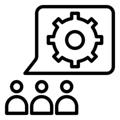 Teamwork icon, line icon style