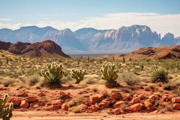 Red Rock Oasis: A Serene Desert Scene near Las Vegas
