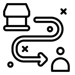 approach icon, line icon style