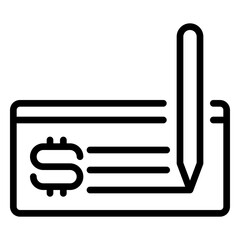 cheque icon, line icon style
