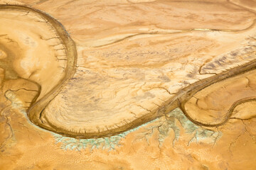 Aerial view of river beds near Kati Thanda-Lake Eyre National Park South Australia