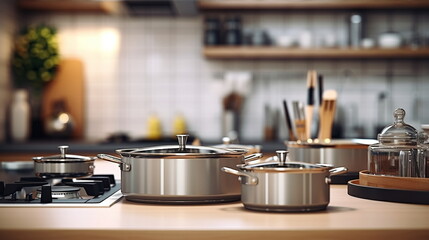 cookware kitchen  in modern gourmet kitchen  banner