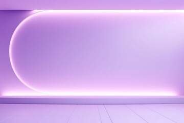 Fototapeta premium Empty room with purple walls and light strips, Generative AI